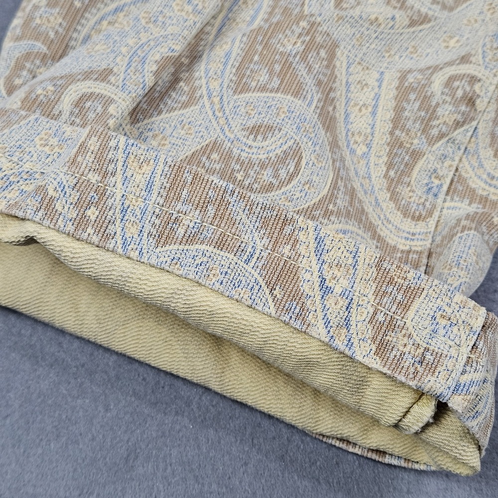 Tommy Hilfiger Womens Size 12 Paisley Jeans Cotton Tan Blue VTG *Hemmed - Picture 3 of 12